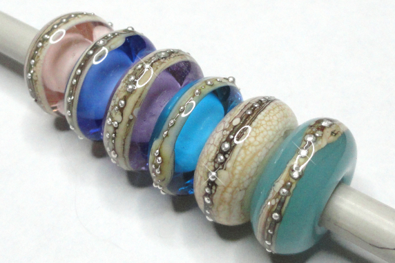 Silvered beads in assorted colors